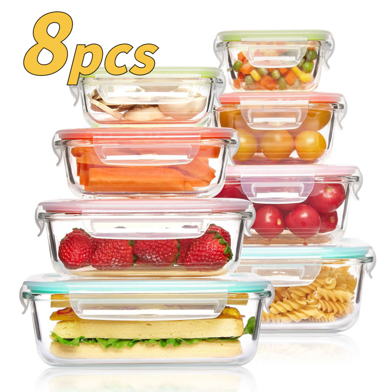 Meal Prep Glass Containers Oven Safe - Boîte de conservation alimentaire en verre