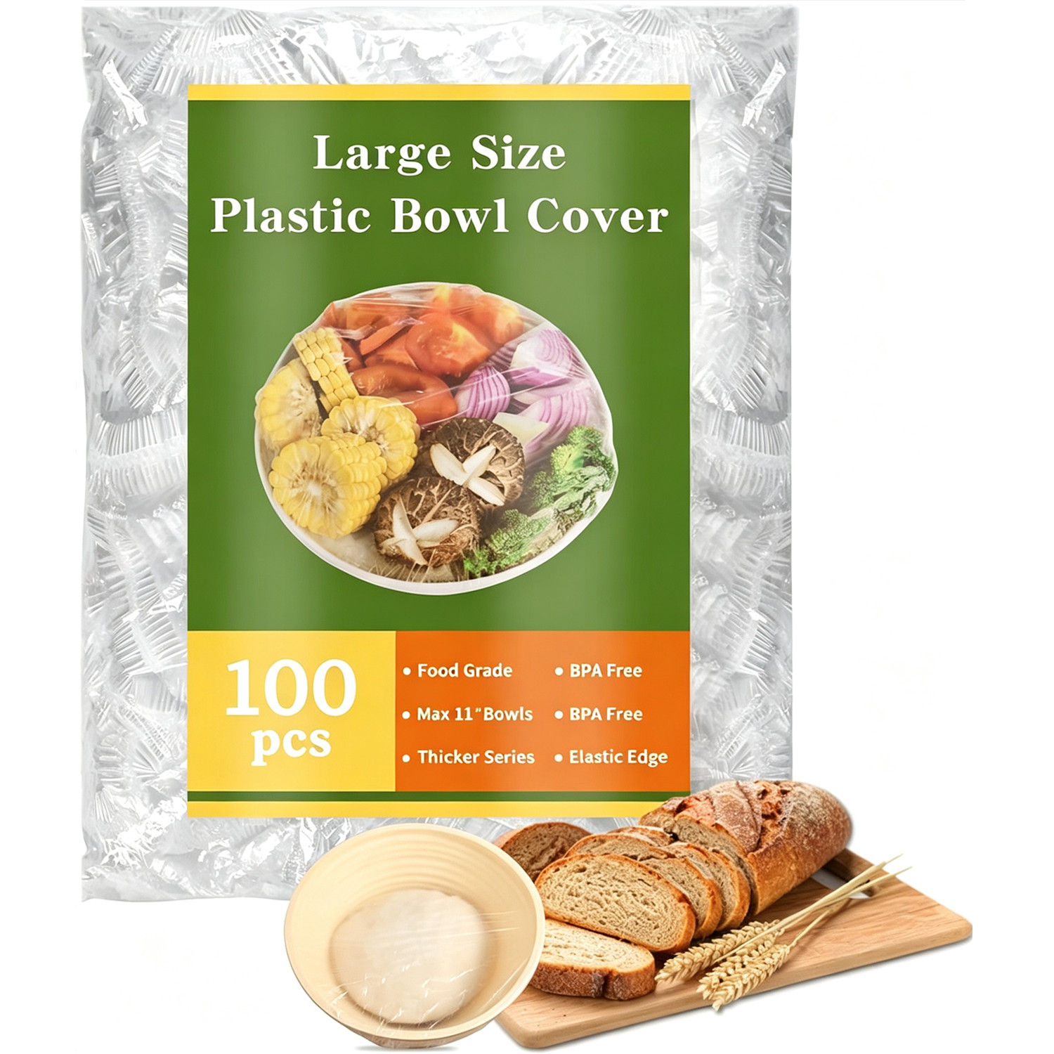 Meal Prep Wraps - 100 films plastiques réutilisables, grands et