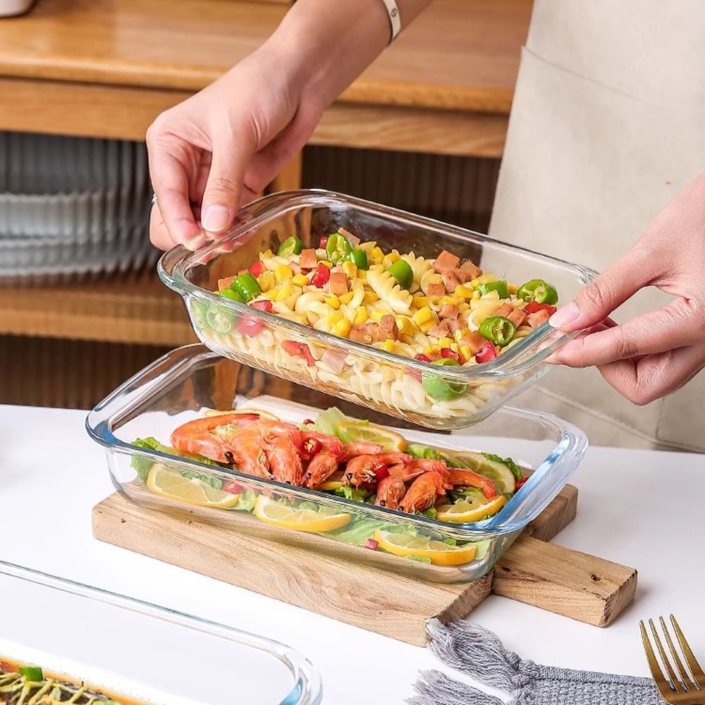 Meal Prep Glass Containers Oven Safe - Plat à four rectangulaire en verre