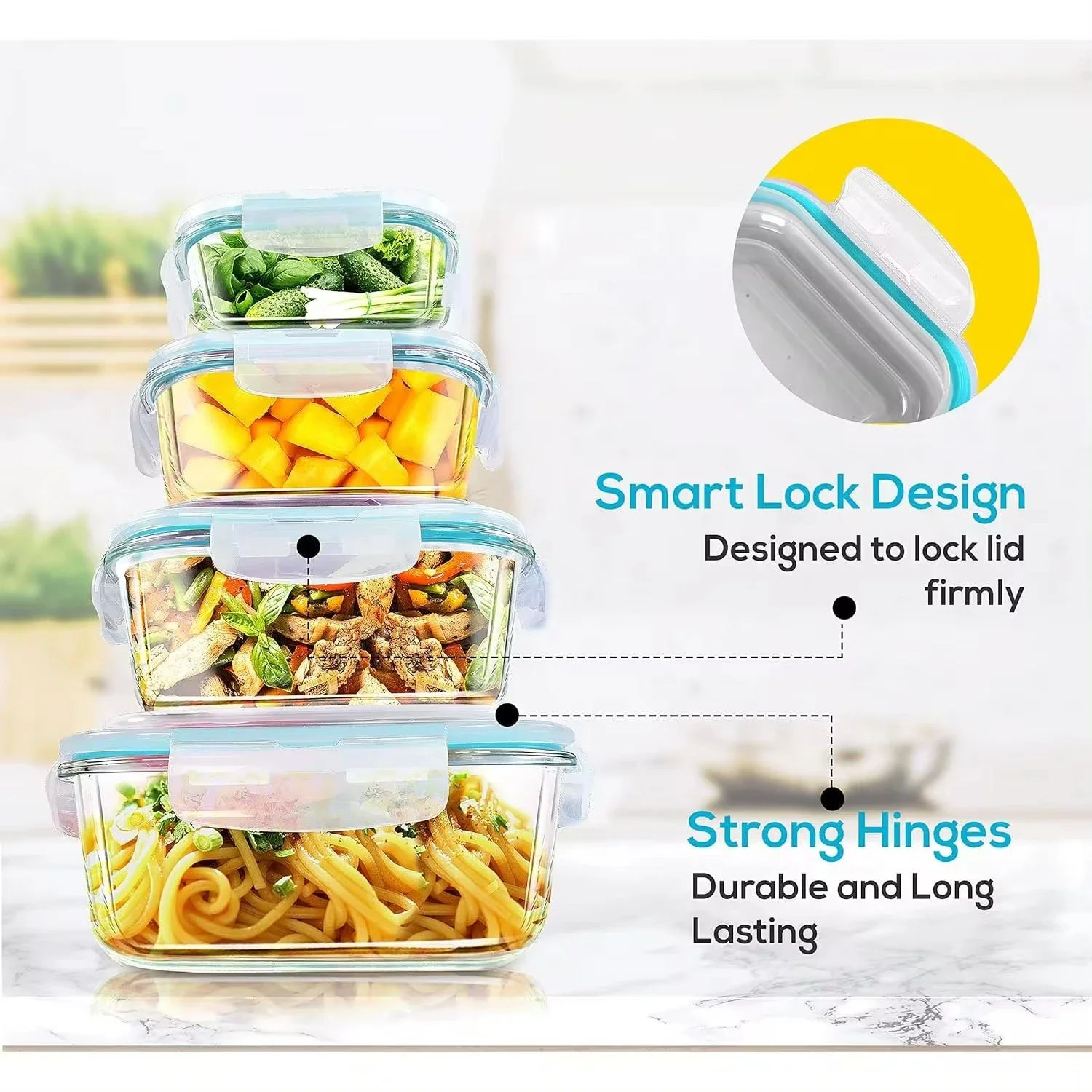Boîte à déjeuner en verre, con - Meal Prep Glass Containers Oven Safe avis et prix