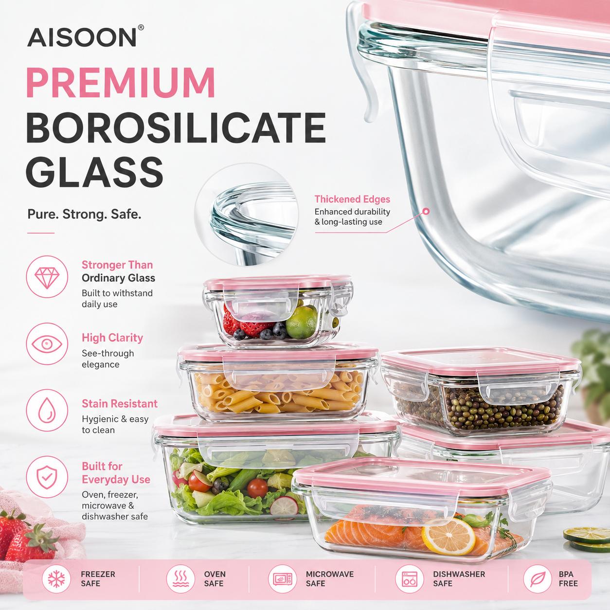 Ensemble de 8/12 contenants de - Meal Prep Glass Containers Oven Safe avis et prix